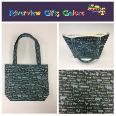 Medium Tote Bag - Farm Sweet Farm - Teal Medium Tote Bag - Farm Sweet Farm - Teal